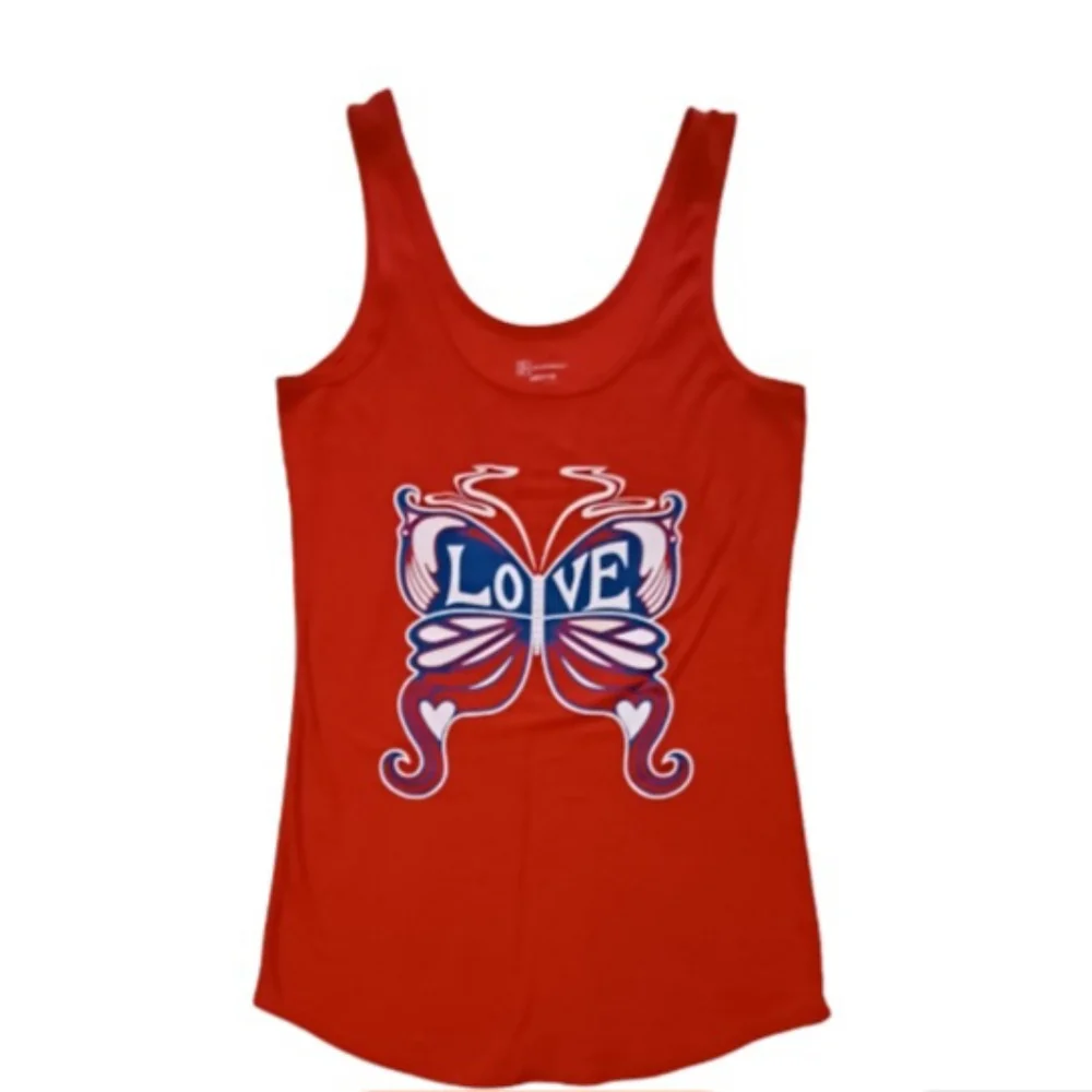 🆕️ No Boundaries Love Butterfly Tank Top - Size Large (11/13) - Picture 1 of 4